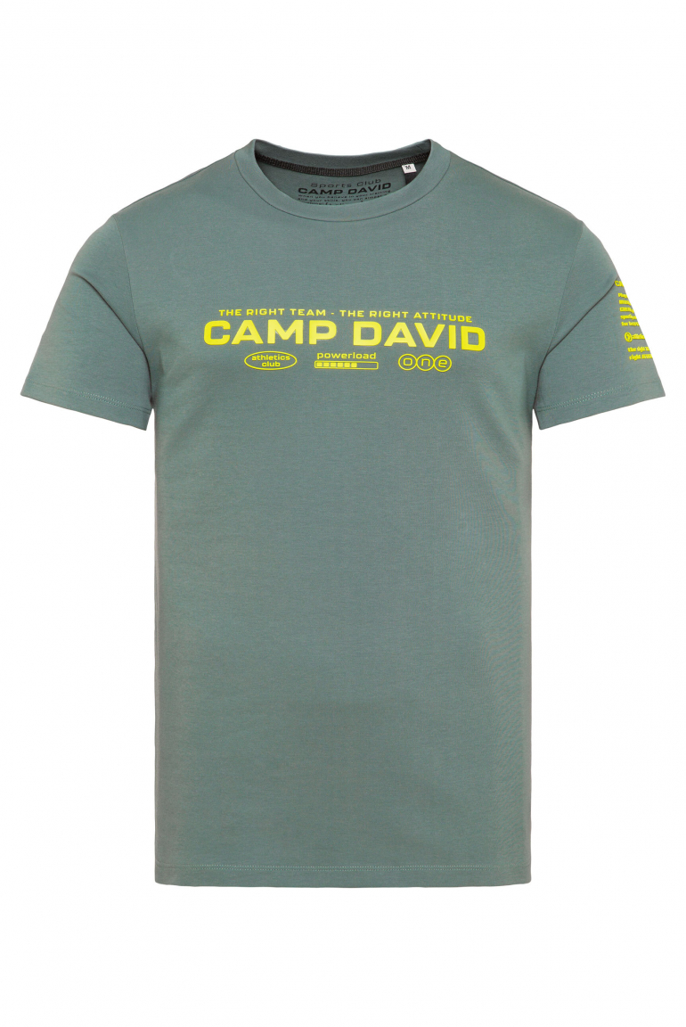 T-Shirt aus Interlock-Jersey mit Rubber Prints dark sage