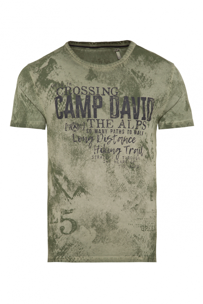 T-Shirt mit All Over Print sage green