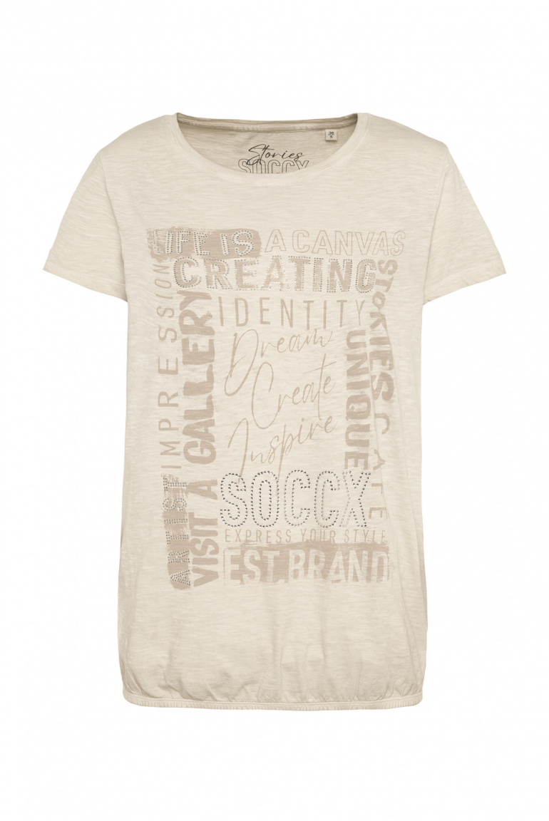 T-Shirt mit Artwork und Elastiksaum chai tea