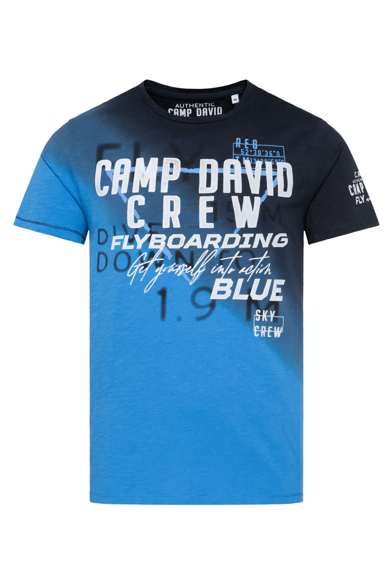 T-Shirt mit diagonalem Dip-Dye-Effekt navy