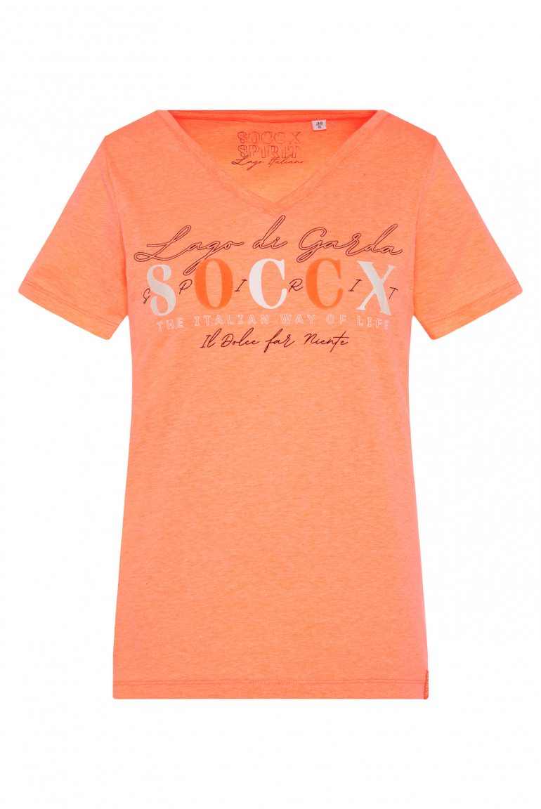 T-Shirt mit Logo Artwork electric orange