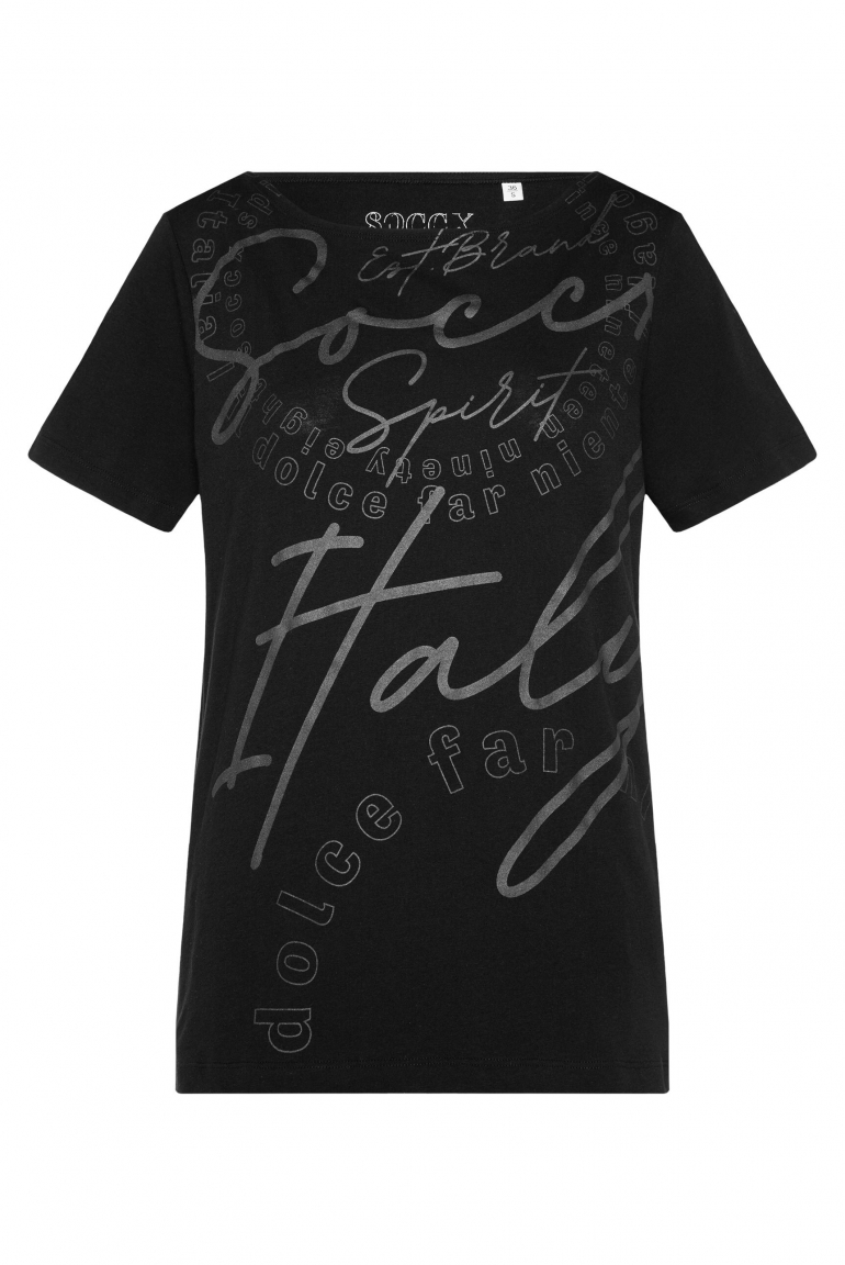 T-Shirt mit Logo Artwork black