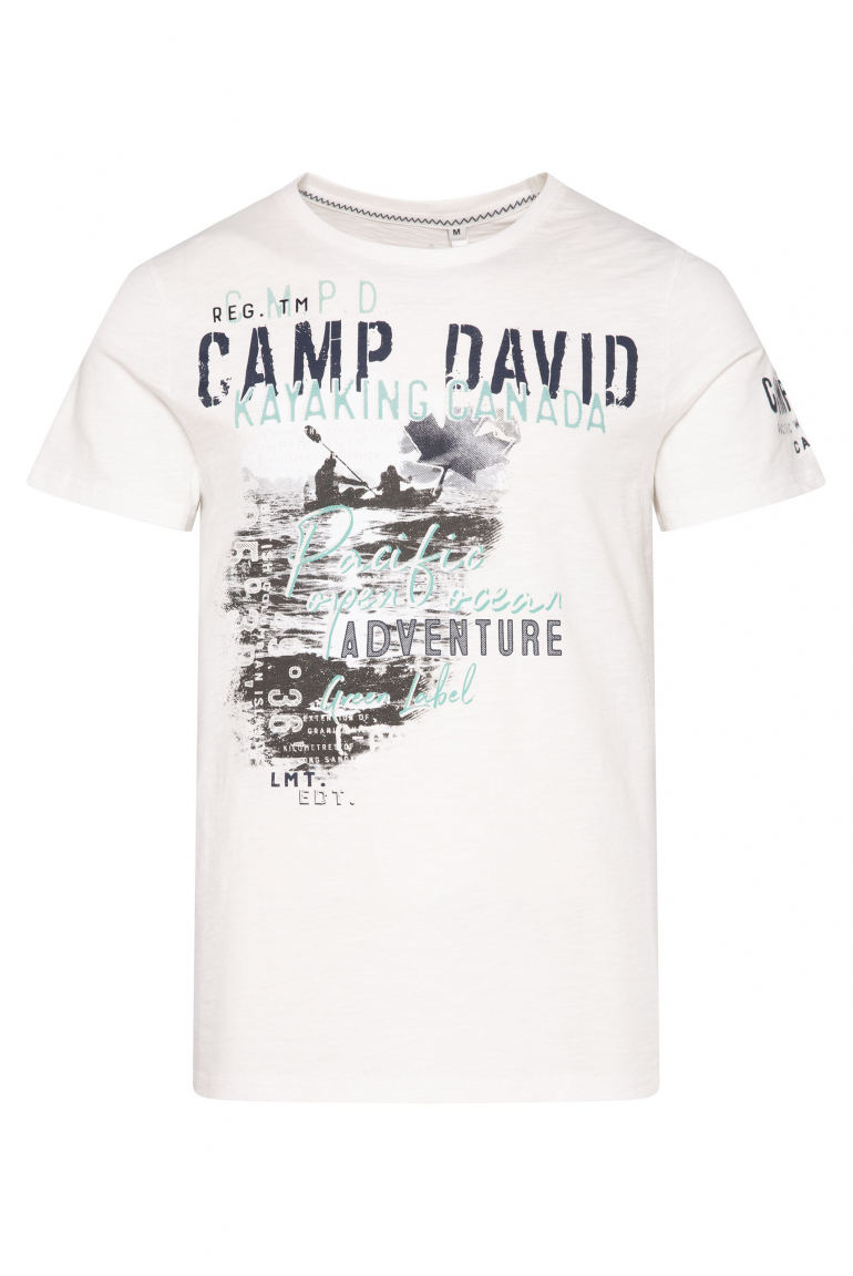 T-Shirt mit Photoprint ivory