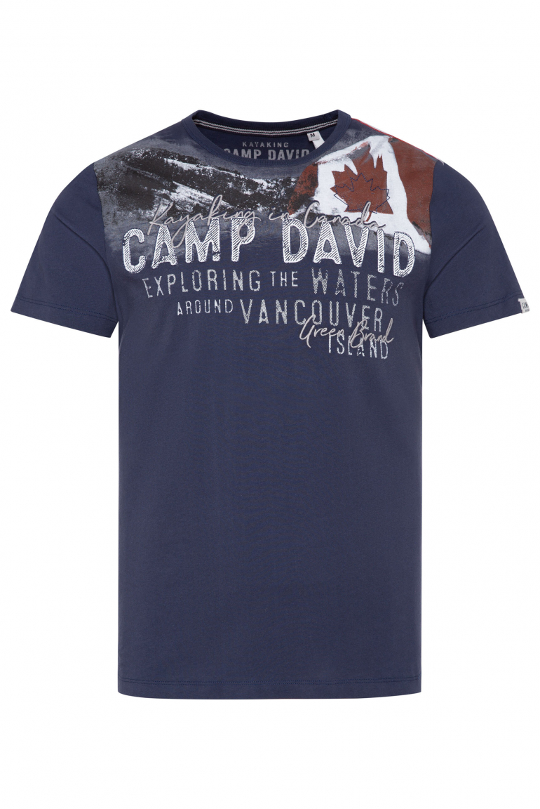 T-Shirt mit Photoprint und Stickereien dark teal