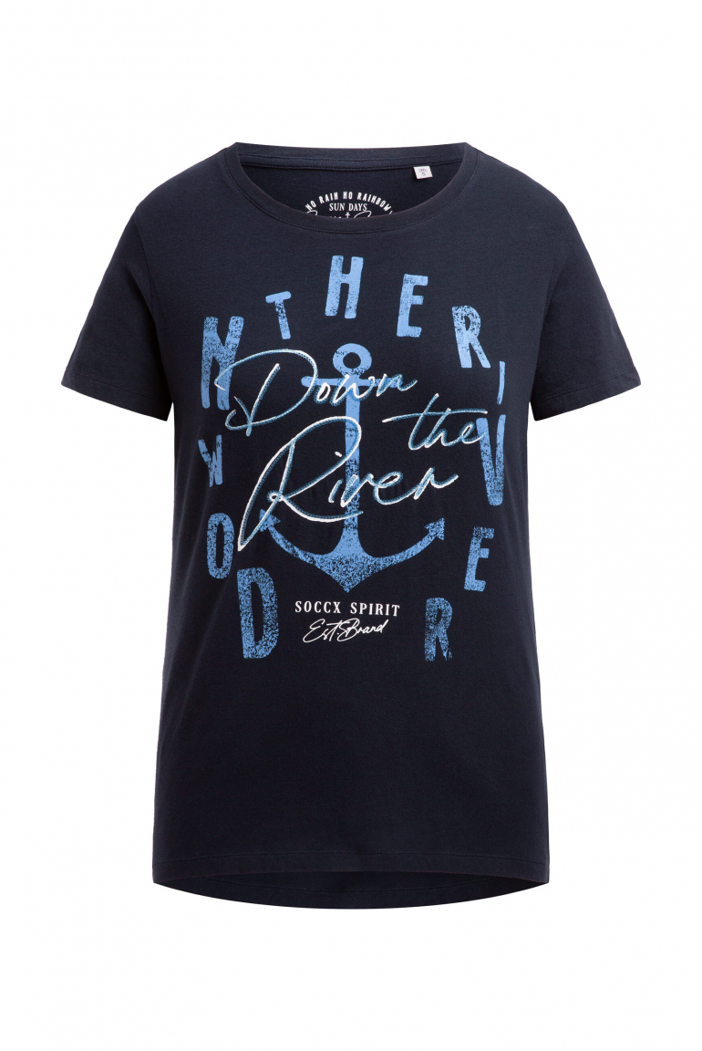 T-Shirt mit Print und Pailletten-Details