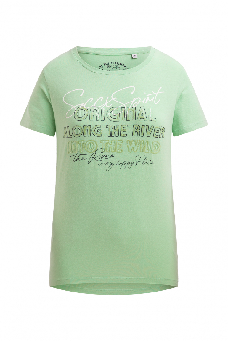 T-Shirt mit Print und Pailletten-Details