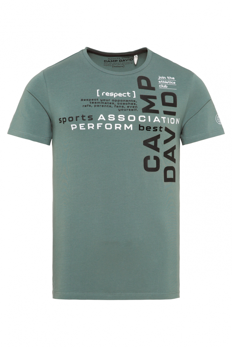 T-Shirt mit Rubber Print dark sage