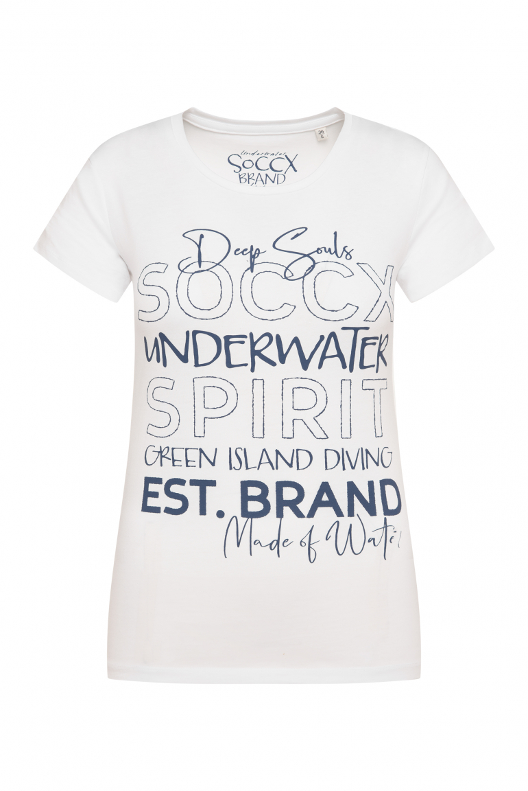 T-Shirt mit Rundhalsausschnitt und Logo Print opticwhite
