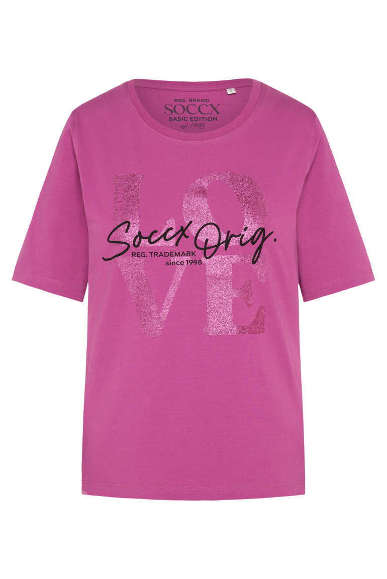 T-Shirt mit Rundhalsausschnitt und Print iced berry
