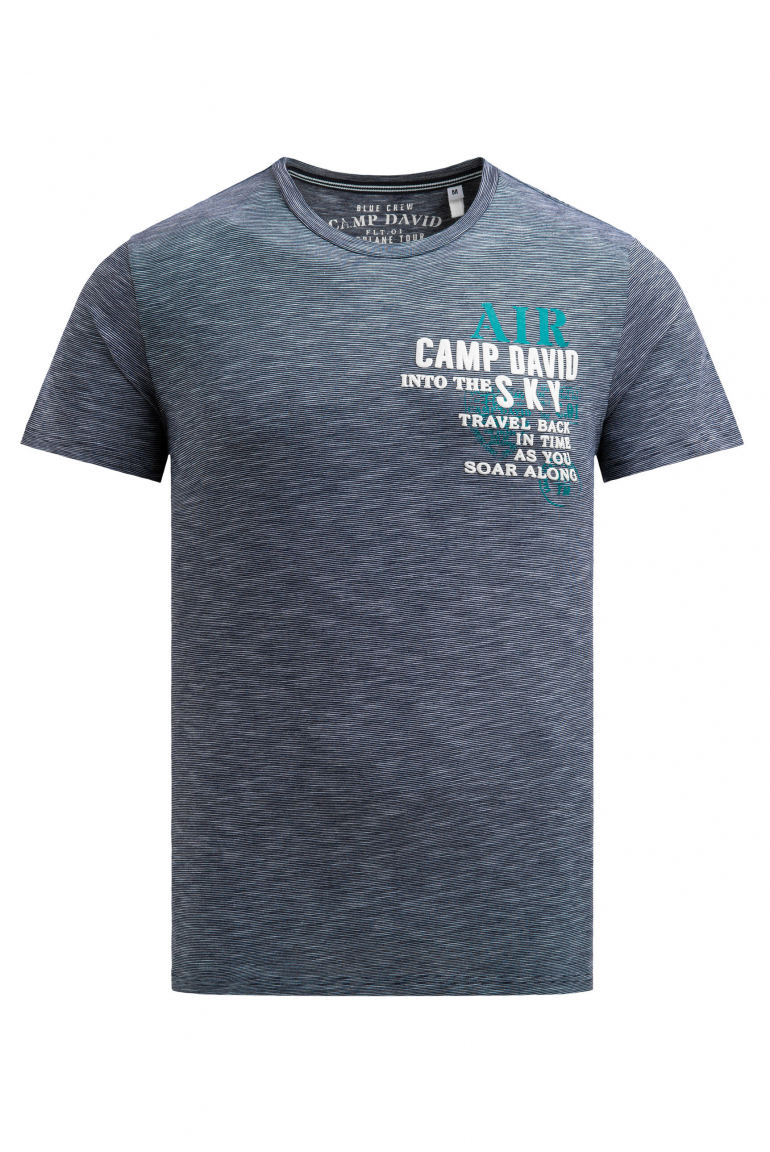 T-Shirt mit Streifen-Design und Rücken-Print