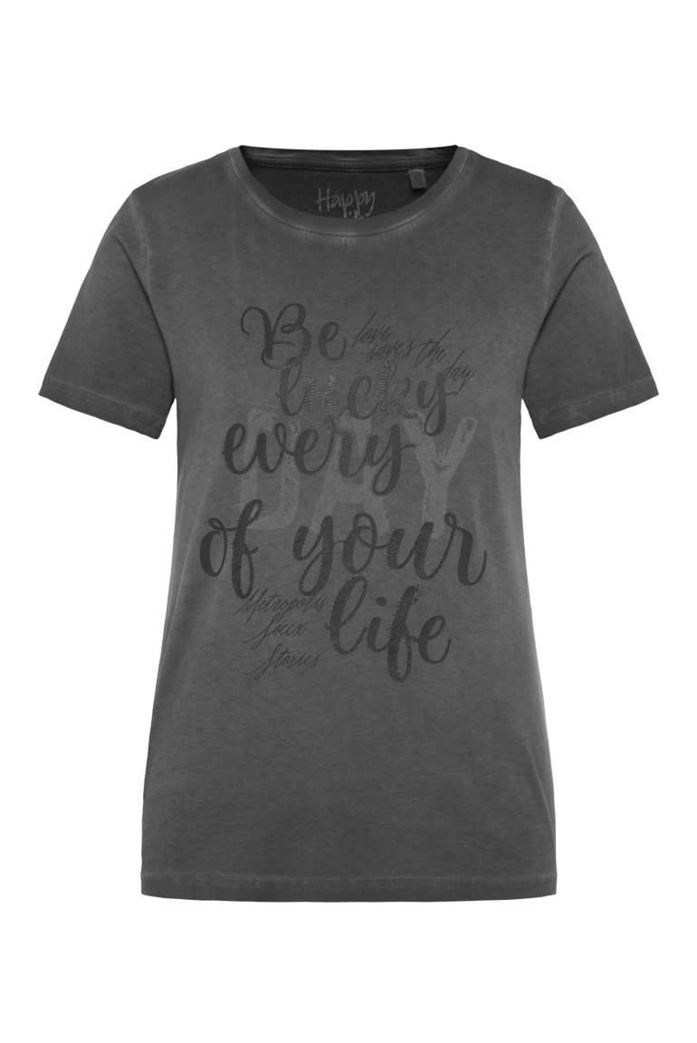 T-Shirt mit Wording Print black