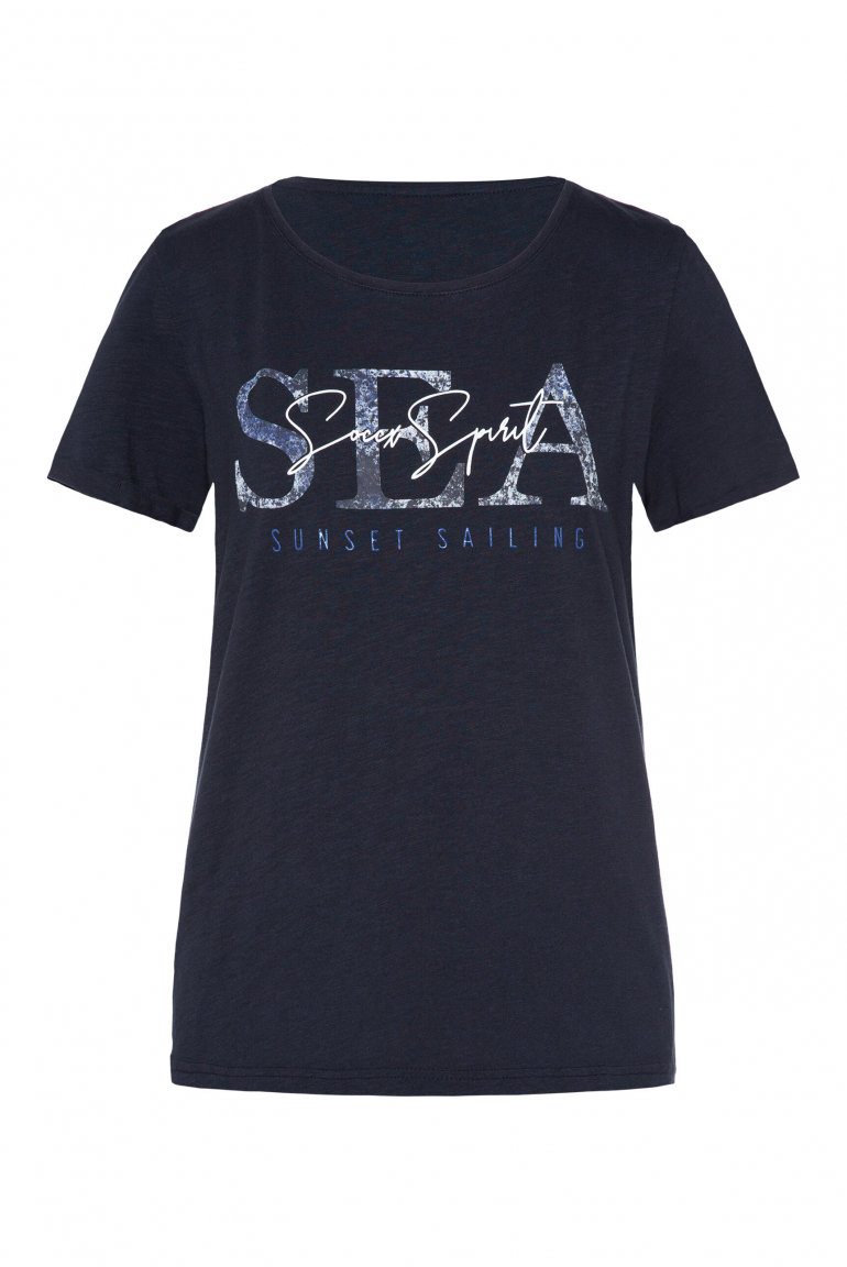 T-Shirt Relaxed Fit mit Artwork blue navy