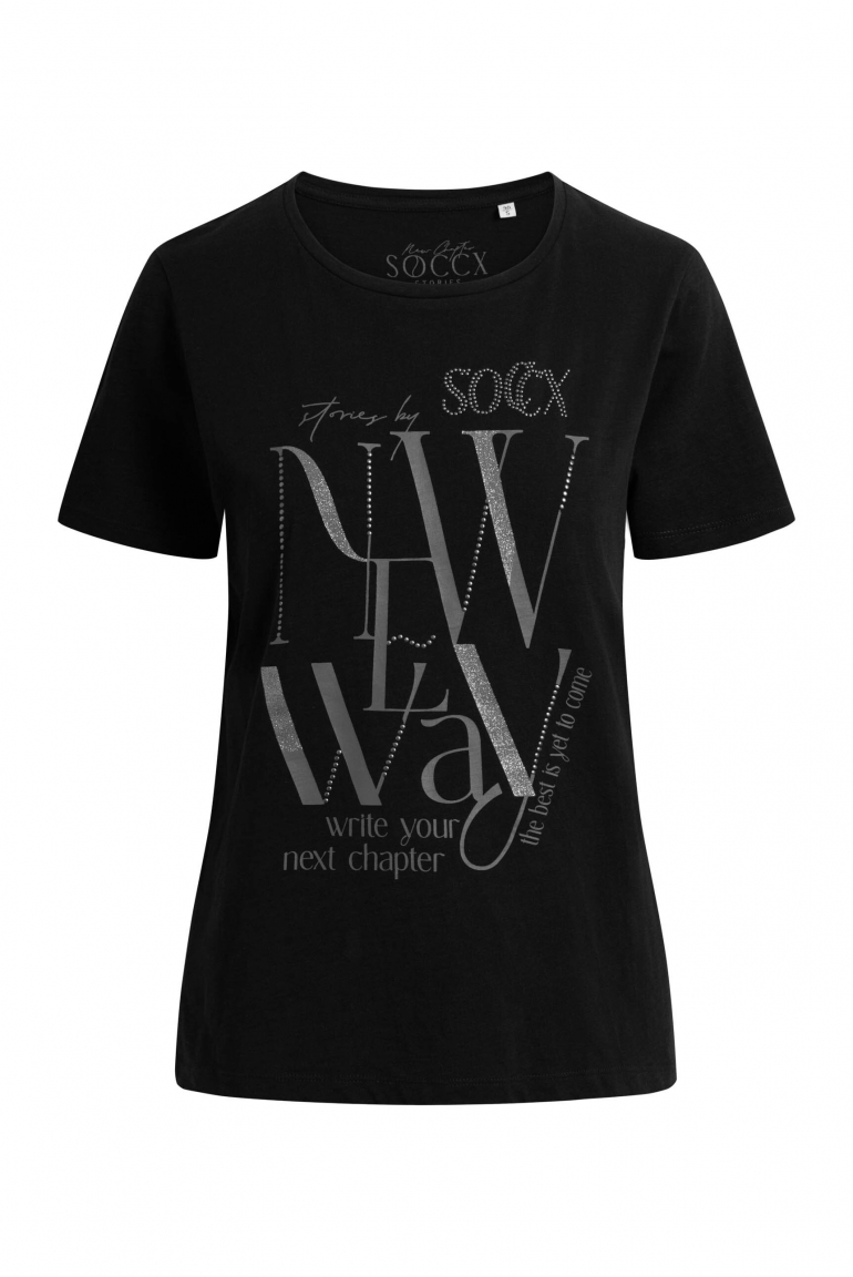 T-Shirt Rundhals mit Artwork black