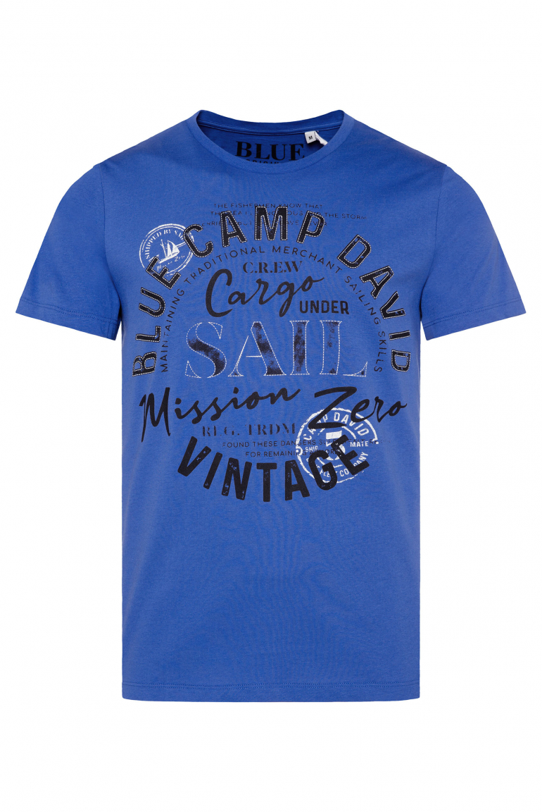 T-Shirt Rundhals mit Label Print
