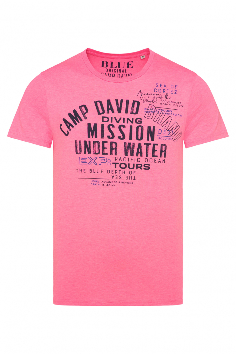 T-Shirt Rundhals mit Label Print