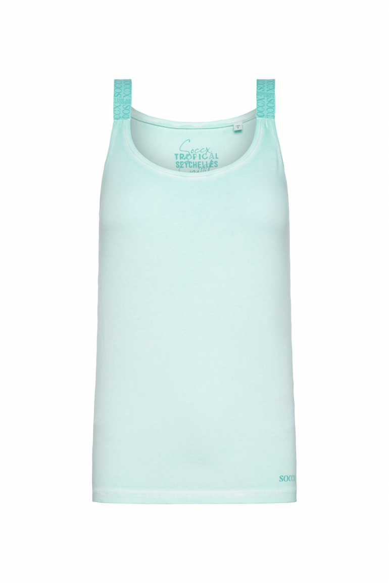 Top Inside Oil Dyed mit Logo-Trägern aqua splash