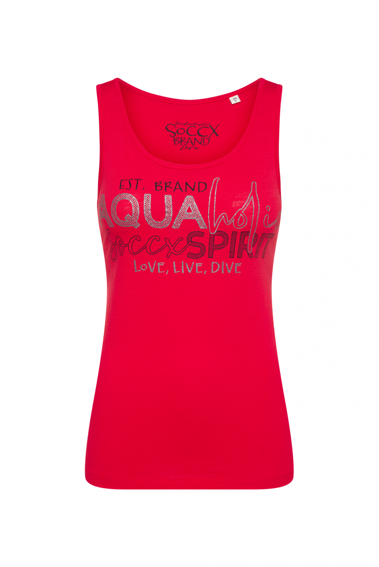 Top mit Glitter Wording Print speed red