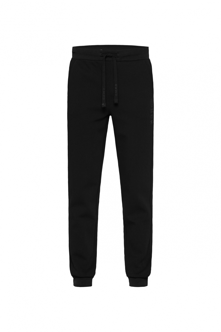 Trainingshose mit tonalen Pikee-Seitenstreifen black