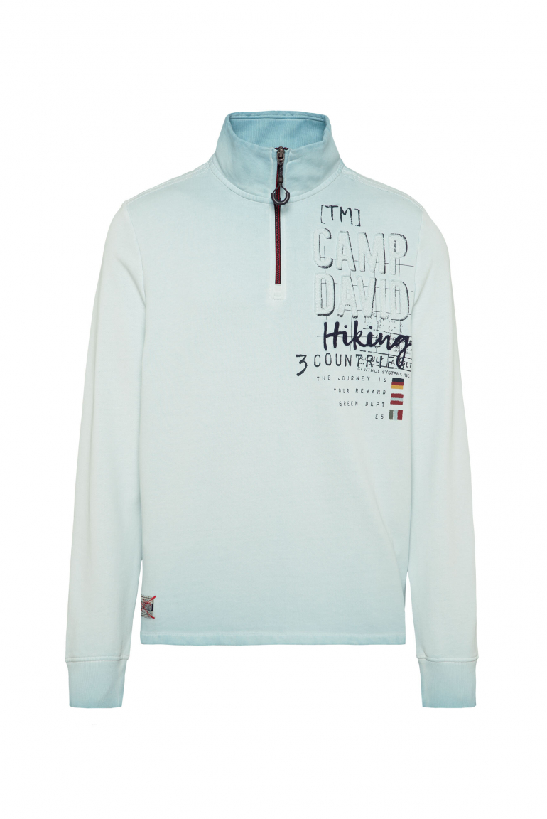 Troyer-Sweatshirt mit Label-Applikationen fresh breeze