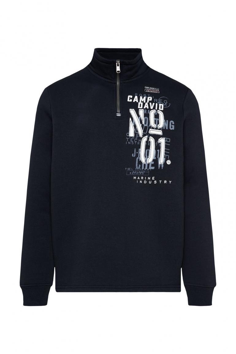Troyer-Sweatshirt mit Rücken-Print blue navy
