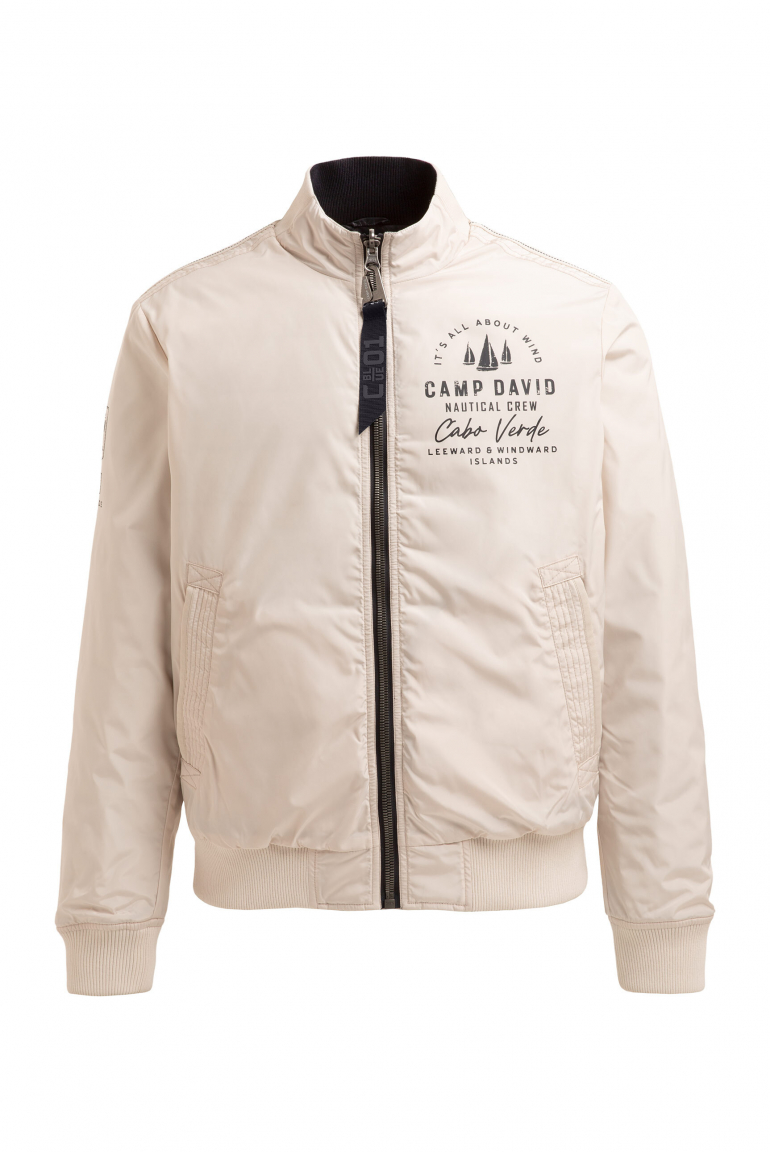 Wende-Blouson mit Logo Prints light sand / blue navy