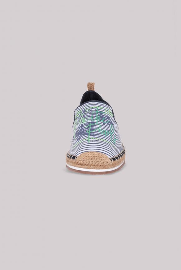 Espadrille mit Streifen-Design und Print