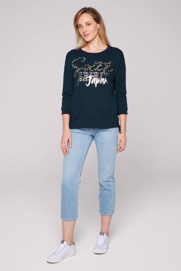 Sweatshirt mit 3/4-Arm und Pailletten-Logo