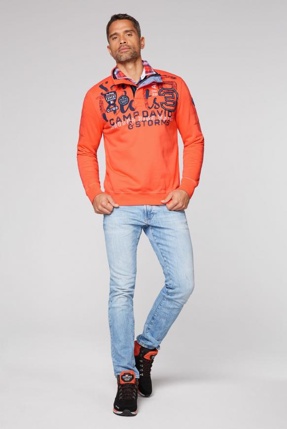 CAMP DAVID & SOCCX | Sweatshirt mit Troyer Kragen und Sweatshirt mit Troyerkragen