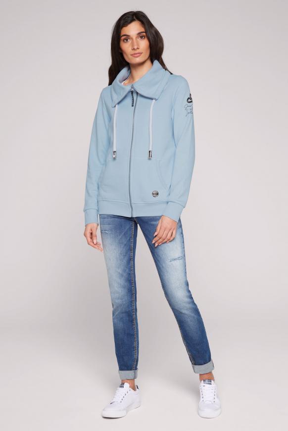 Sweatshirtjacke mit hohem Kragen