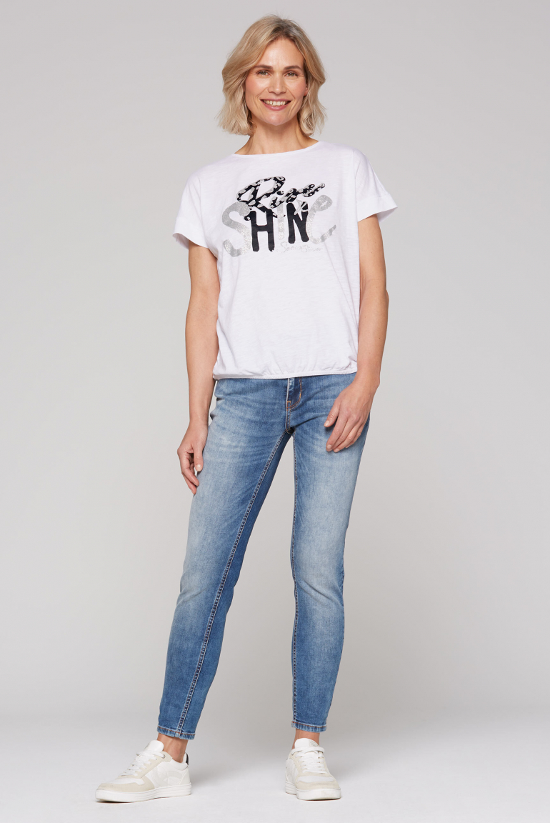Ärmelloses Oversized-Shirt mit Gummizugsaum