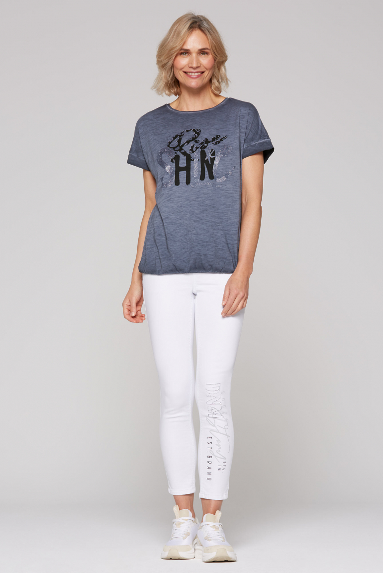 Ärmelloses Oversized-Shirt mit Gummizugsaum