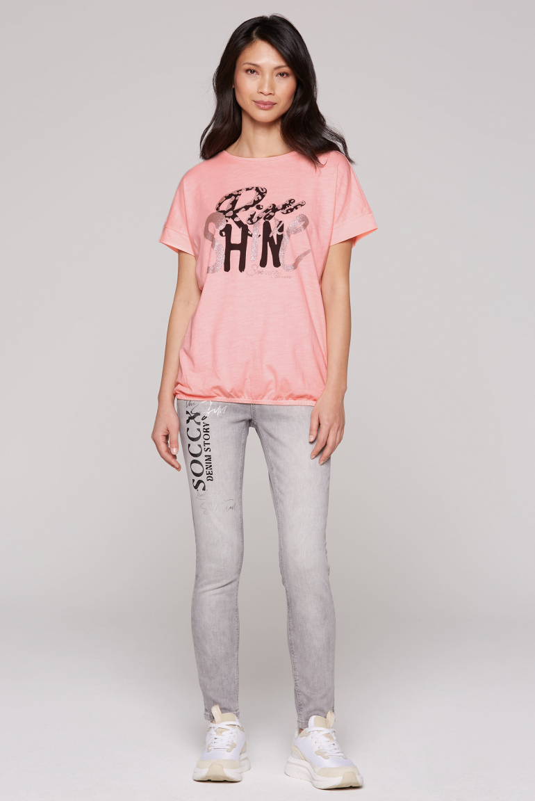Ärmelloses Oversized-Shirt mit Gummizugsaum