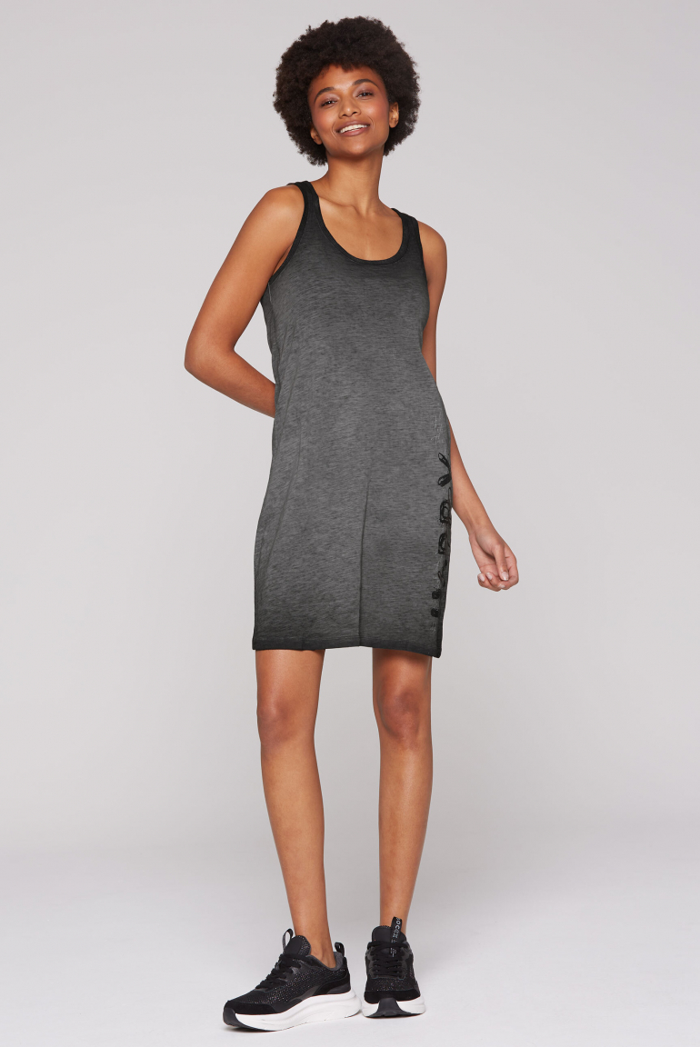 Ärmelloses Sommerkleid mit Wording Print