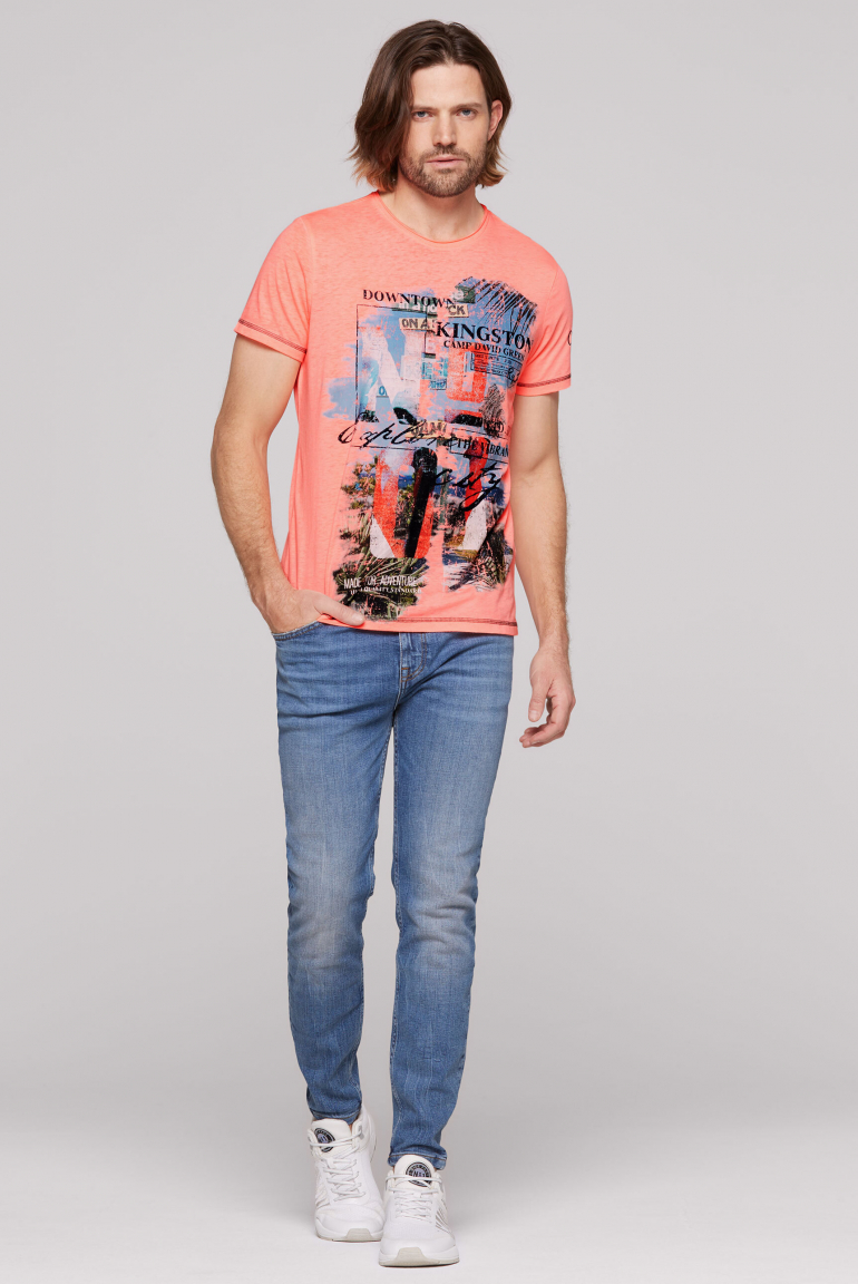 Ausbrenner-Shirt mit Photoprint im Vintage Look
