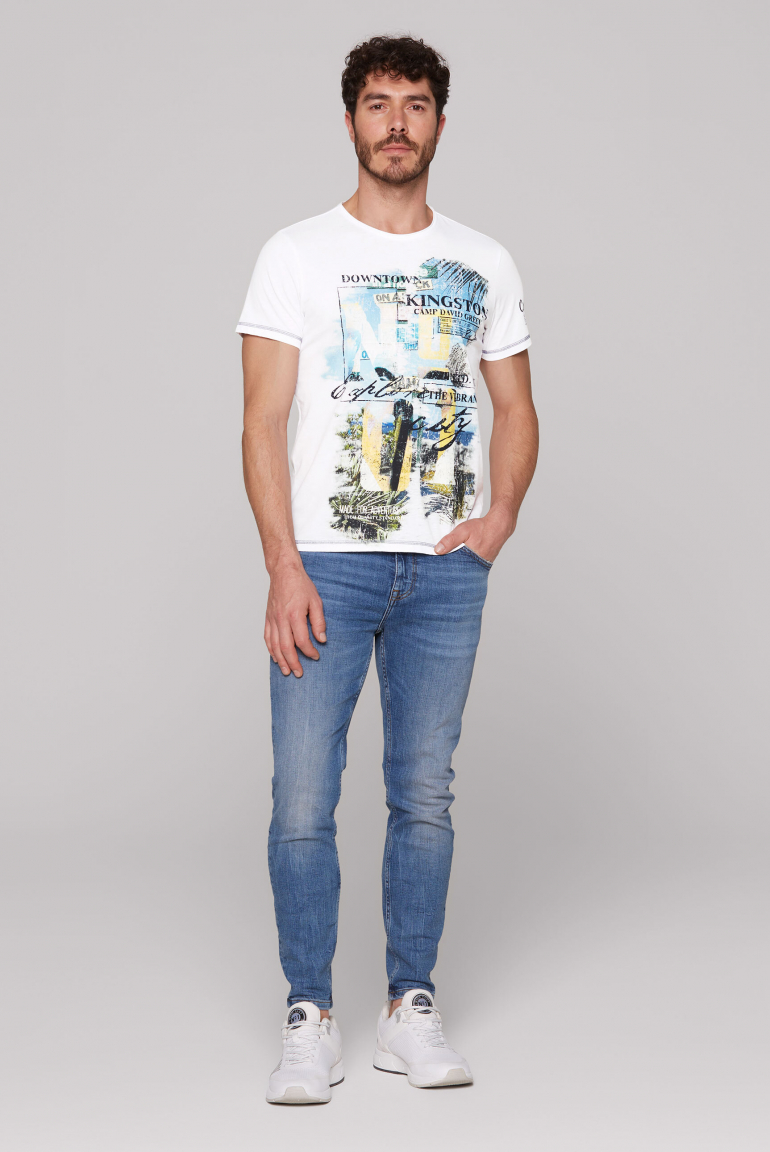 Ausbrenner-Shirt mit Photoprint im Vintage Look