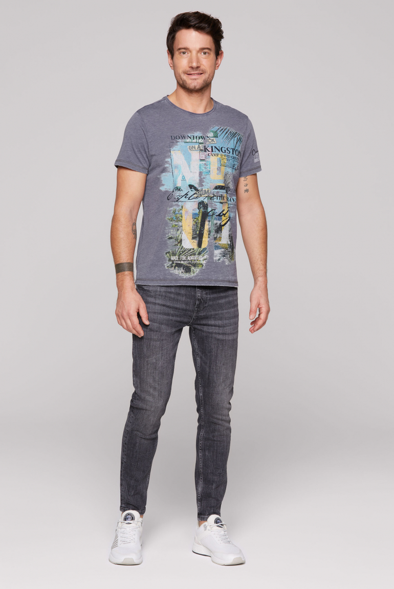 Ausbrenner-Shirt mit Photoprint im Vintage Look