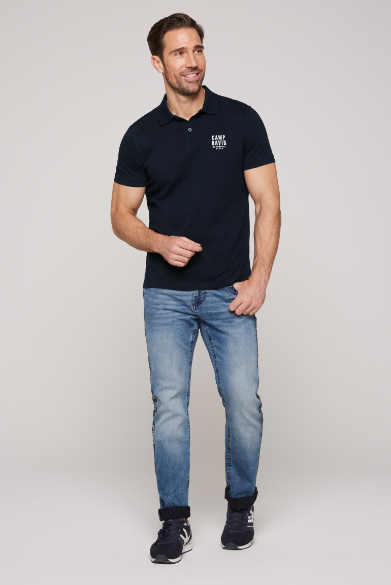 Basic Pikee-Polo mit Logo-Stickerei