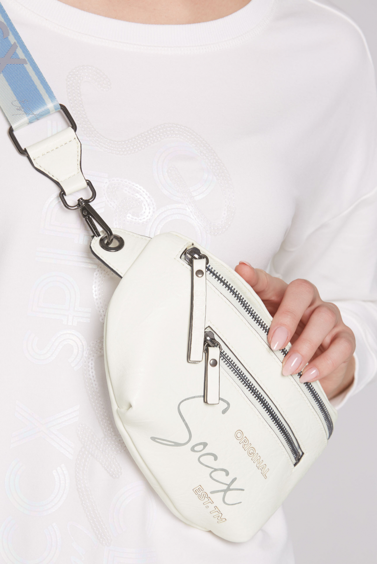 Bauchtasche mit Logo Print und Wechselgurt