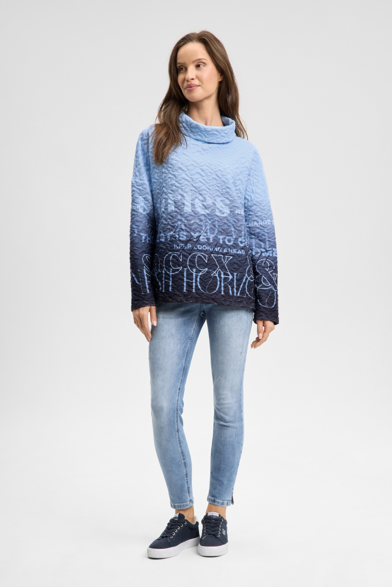 Cloqué-Sweatshirt Dip Dye mit Artworks