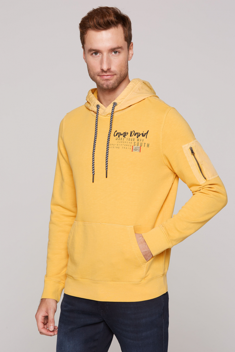 Hoodie im Materialmix mit Rücken-Print