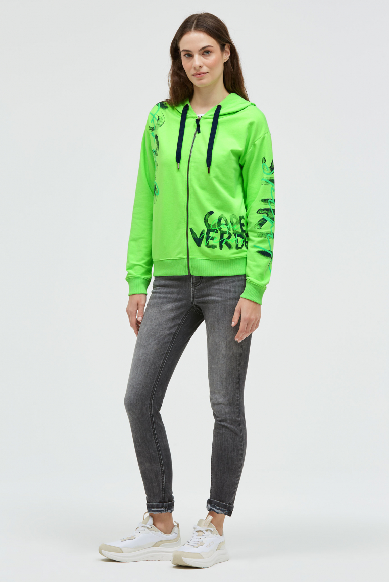 Kapuzensweatjacke mit Print Artworks