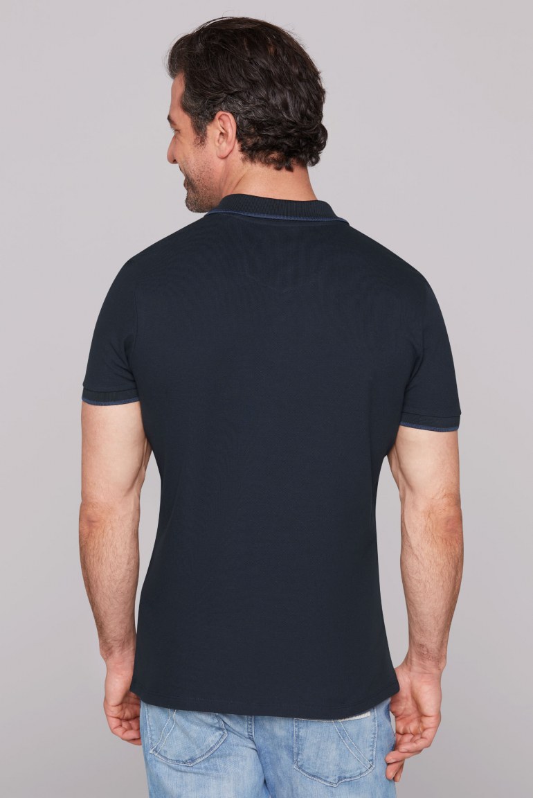Kurzarmpolo aus Pikee mit Logo Artwork