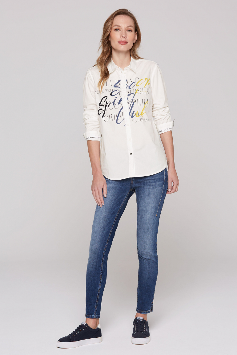 Langarmbluse mit Flockprint