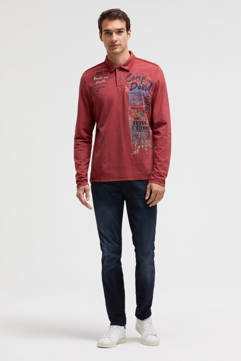 Langarmpolo mit Photoprint