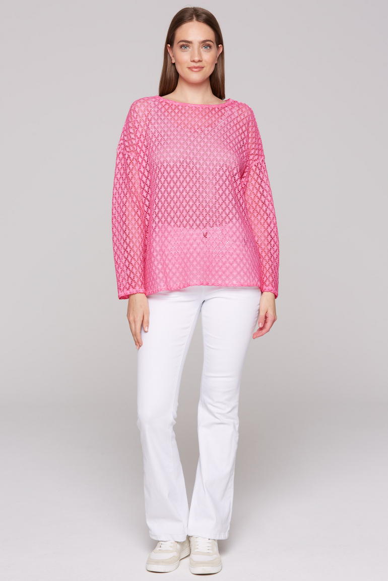 Langarmshirt mit Ajour-Muster