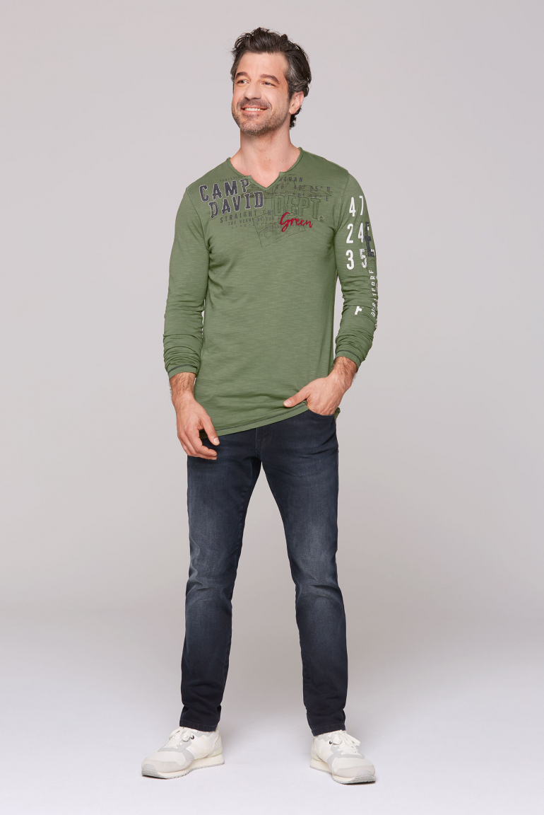 Longsleeve im Used Look mit Artworks
