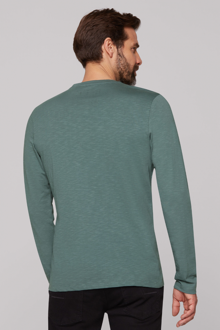 Longsleeve mit Label Print im Used Look