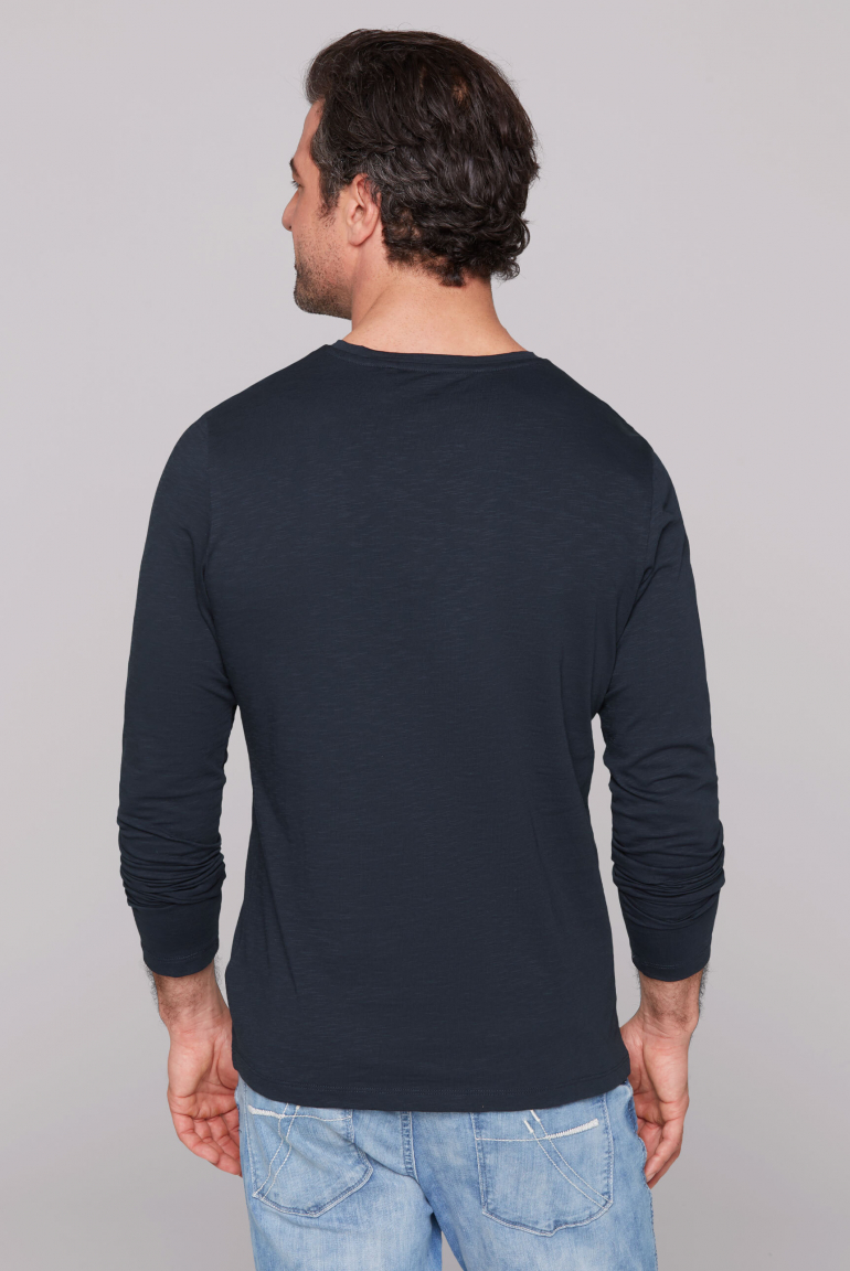 Longsleeve mit Label Print im Used Look