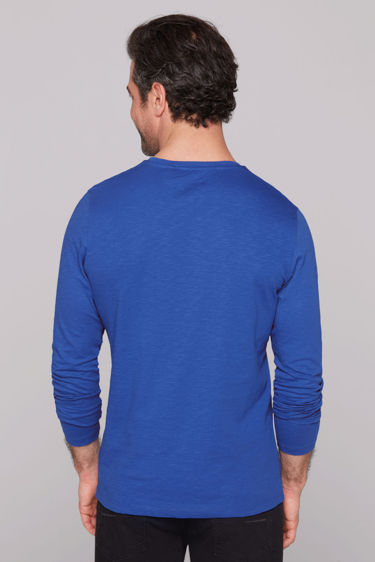 Longsleeve mit Label Print im Used Look