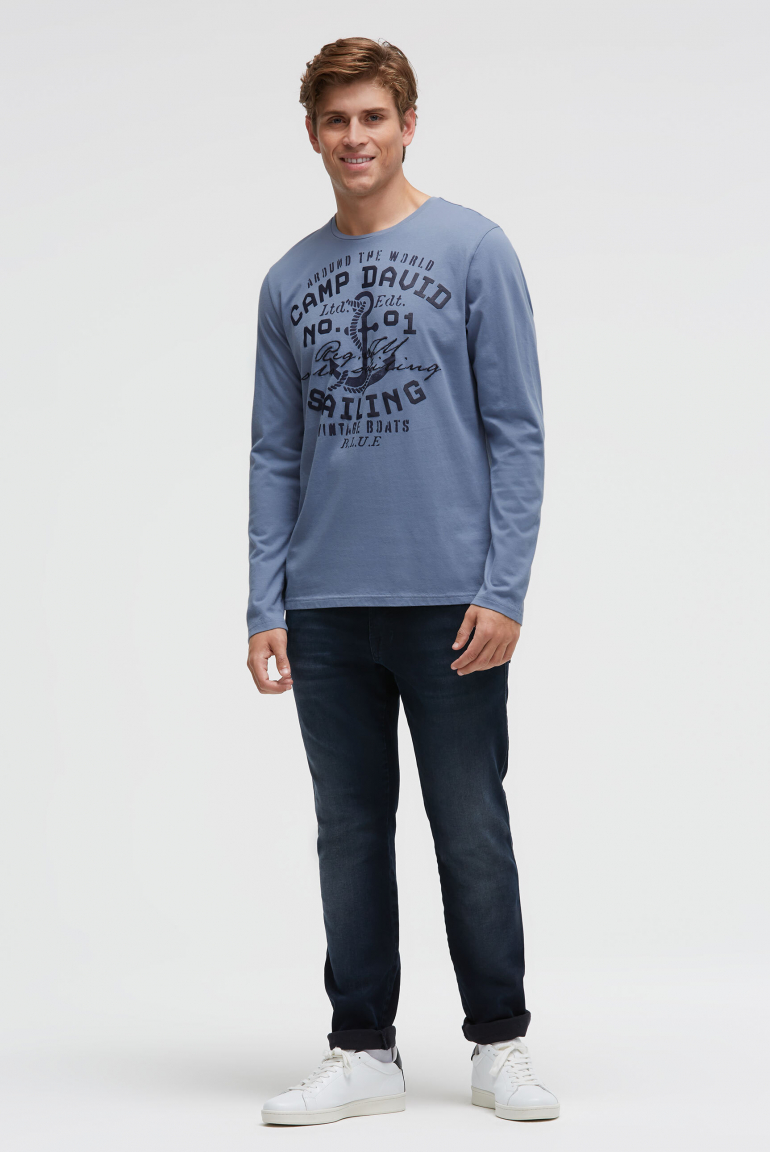 Longsleeve mit Rubber Print und Stickerei